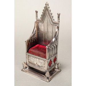 Edwardian sterling silver throne pin cushion, hallmarked…