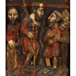 18th/19th century European carved wooden religious panel, of…