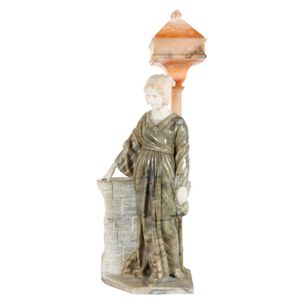 Italian alabaster lamp by Guisseppe Bessi (Italy 1857-1922)…