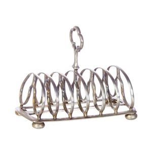 A Victorian silverplated toast rack by Elkington & Co, six…