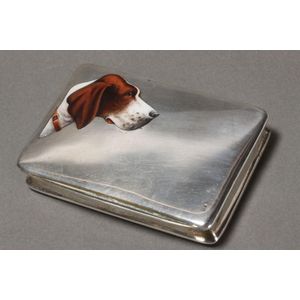 Egyptian silver and enamel cigarette case, of rectangular form,…