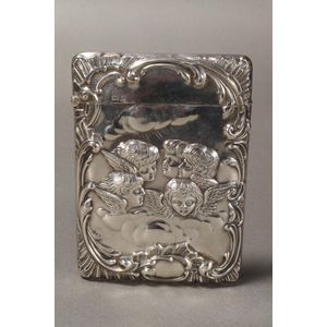 Edwardian sterling silver card case, hallmarked Birmingham,…