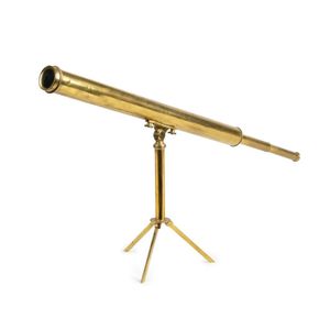 An antique English telescope on tripod stand, engraved 'M.…
