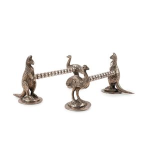 A pair of Australian silver plated knife rests with kangaroo…