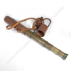 A late 19th century lacquered brass five-draw telescope by…