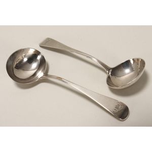 Pair of George IV sterling silver sauce ladles, hallmarked&hellip;