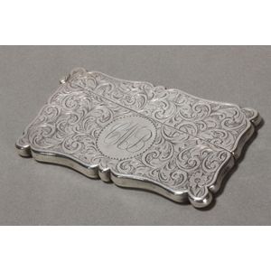 Late Victorian sterling silver card case, hallmarked Birmingham,…