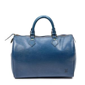 Louis Vuitton Rare Speedy 25 blue and white Epi Denim shoulder