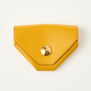 Hermes Dogon Card Holder Togo Leather Palladium Hardware In Yellow