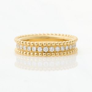 18ct Gold Diamond Band Ring, Size M - Rings - Jewellery