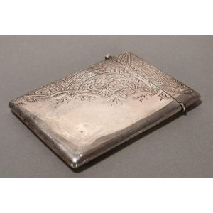 Edwardian sterling silver card case, hallmarked Birmingham,…