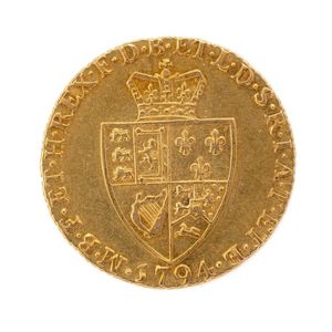 A George III 22 carat gold spade guinea proclamation coin dated…