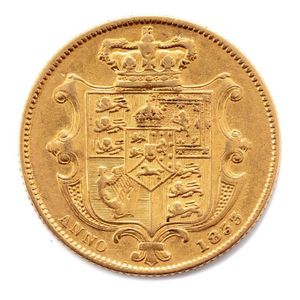 A William IV 22 carat gold sovereign dated 1833, Royal Mint,…