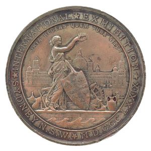 A bronze Sydney International Exhibition 1879 medal, depicting…