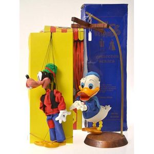 Two Pelham puppets, including collectors series Donald duck and…