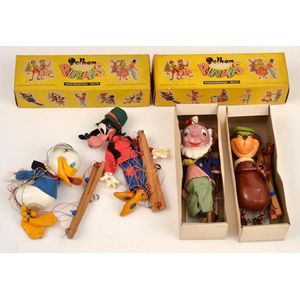 Four Pelham puppets, including boxed Yogi Bear; boxed Big Ears,…