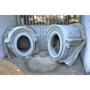 Pair of antique French zinc window surrounds (2) Approx 95 cm…