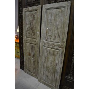Pair of French style distressed painted doors, approx 204 cm…