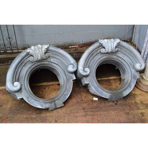 Pair of antique French zinc window surrounds, 91 cm wide, 90 cm…