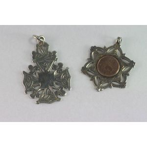 Two hallmarked silver fob medallions, hallmarks for Birmingham…