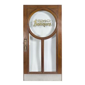De Witt Antiques shop door, Australian cedar and beveled glass…
