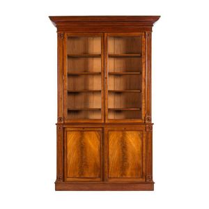 Bookcase: An impressive English mahogany library bookcase with&hellip;