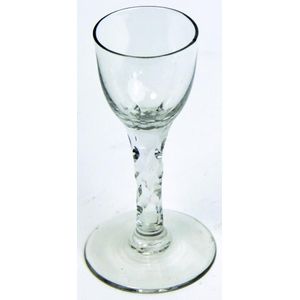 Antique Georgian plain stem cordial or wine glass - Ruby Lane