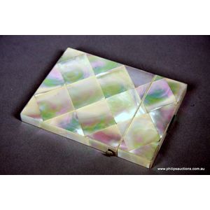 A Victorian mother-of-pearl calling card case, 19th century,…