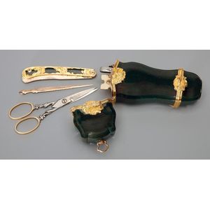 A bloodstone, gold and gilt metal etui, probably German, circa…