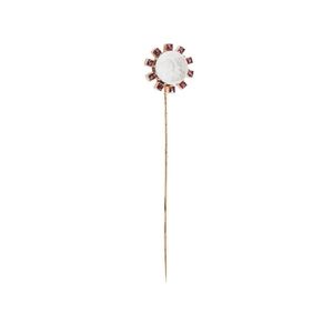 Moonstone and Red Paste Stick Pin in 15ct Gold - Stick, Hat & Tie Pins ...