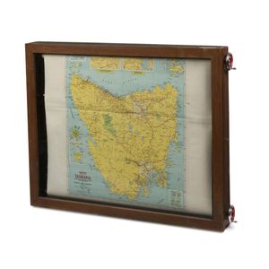 Craigie's Australian states rotary rolling map box in blackwood…
