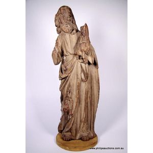 A Hispano-Philippines Santos timber figure, 18th to 19th…