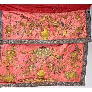 An elaborate 19th century altar cloth, appliqued with gilded…