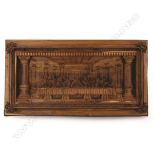 A good large and fine carving of The Last Supper, the figures…