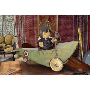 Rare 1930/40's child's tin pedal car in the form of a fighter…
