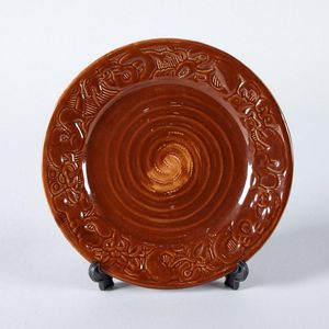 A Crown Lynn Wharetana Ware plate, spiral design, shape No.1021.&hellip;