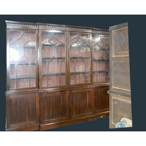 A superb 20th century mahogany breakfront four door bookcase&hellip;