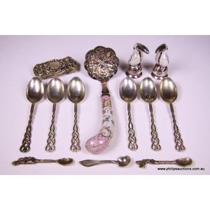 An Eclectic group of eleven silver items, from late 19th…