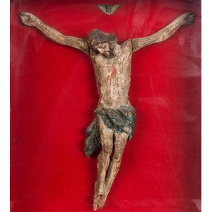 A Spanish polychrome carved timber religious statue icon of…