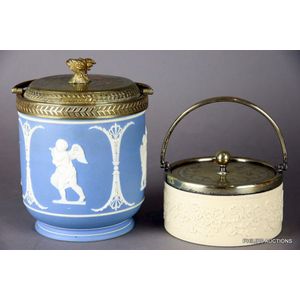 A Dudson Jasperware biscuit barrel and a Copeland sweet meat&hellip;