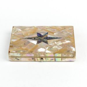 A Victorian mother-of-pearl card case, traditional diamond…