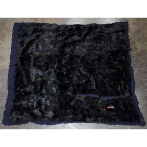 An antique bear skin rug with blue felt backing, 19th century,…