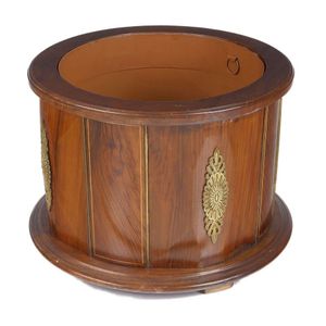 Walnut planter or wine cooler with brass appliques, lift out&hellip;