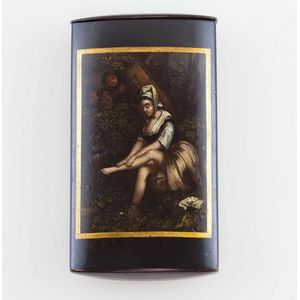 Another Cheroot case as above painted with young women bathing…