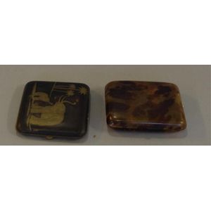 Tortoiseshell cigarette case, measuring 9 cm wide, together…