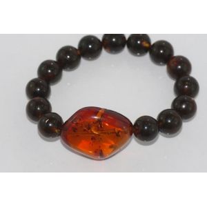Bracelet 6 Rangs En Ambre Naturel De La Baltique - Fabriqué Main Lituanie - Réglable - Neuf Sans Emballage