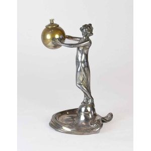 A WMF Art Nouveau figural maiden cigar lighter / lamp c.1900.…