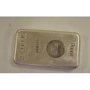Geiger Edelmetalle 1000 gram silver bar 0.999 purity, 11 cm x 6.…