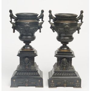 Victorian Bronze and Marble Urns (46cm) - Urns and Garnitures ...