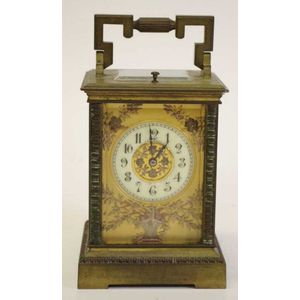 An Antique Enamelled Brass Clock Face With Modern Quartz Movement